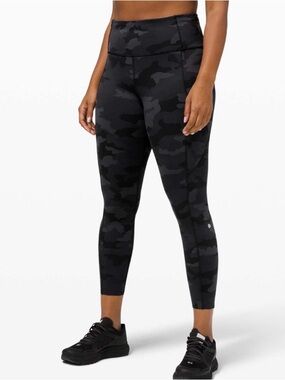 Lululemon Fast & Free Tight II 25” Camo Size 2 Nulux High Rise Running Leggings